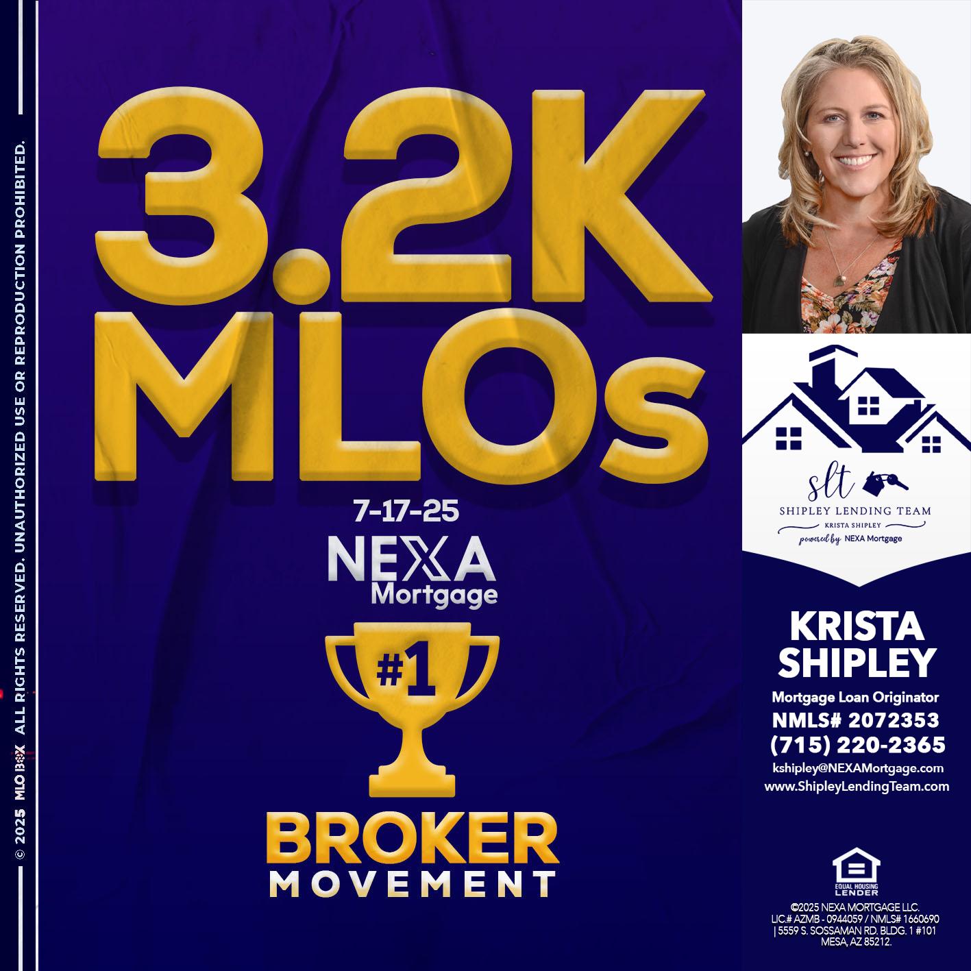 3.2K MLOs - Krista Shipley -Mortgage Loan Originator