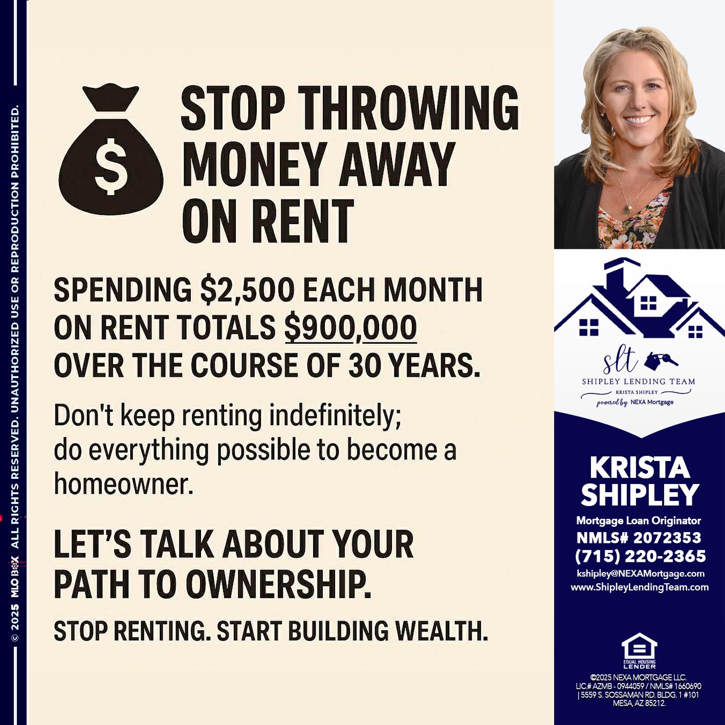 STOP THROWING - Krista Shipley -Mortgage Loan Originator