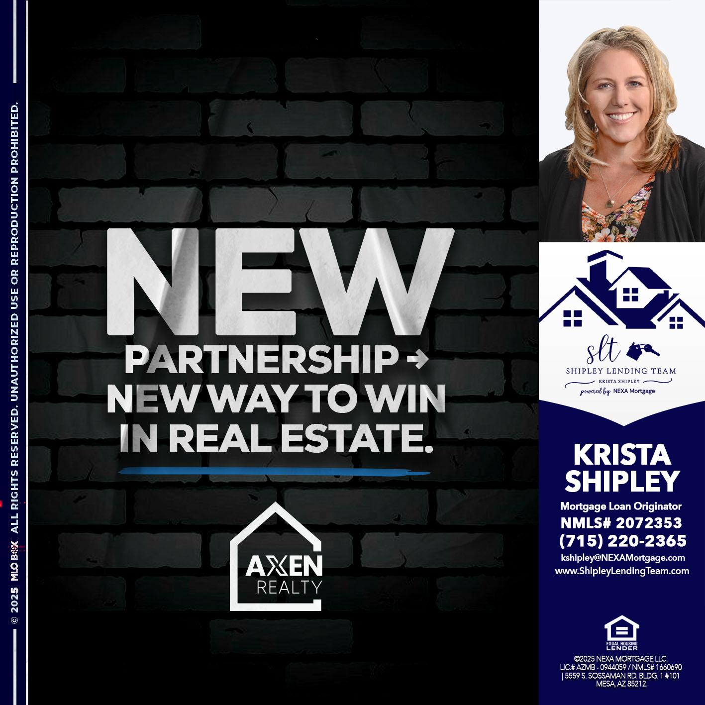 new partnership - Krista Shipley -Mortgage Loan Originator
