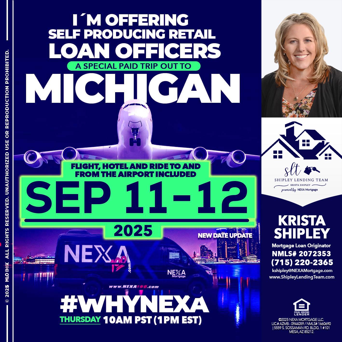 MICHIGAN TRIP - Krista Shipley -Mortgage Loan Originator