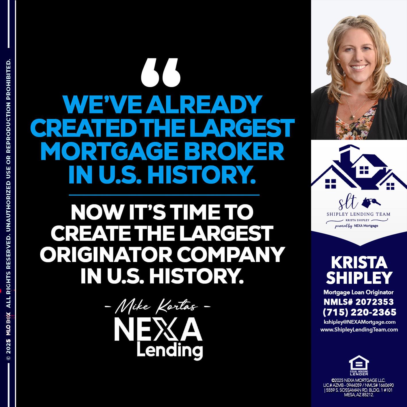 weve already - Krista Shipley -Mortgage Loan Originator weve already - Krista Shipley -Mortgage Loan Originator