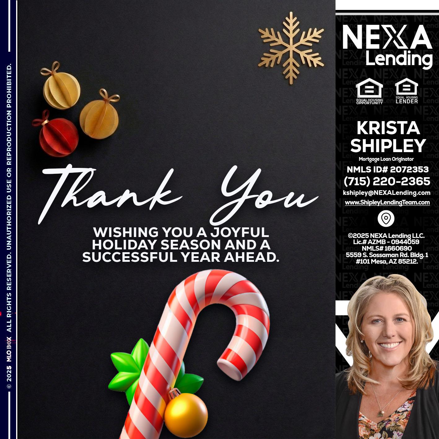 THANK YOU - Krista Shipley -Mortgage Loan Originator