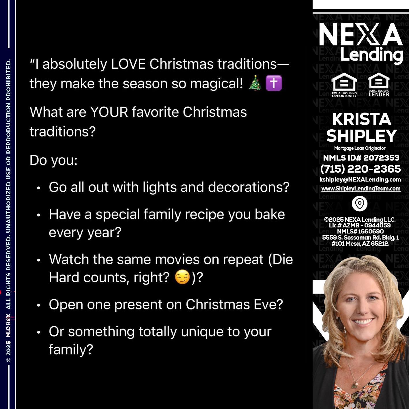 I love christmas - Krista Shipley -Mortgage Loan Originator