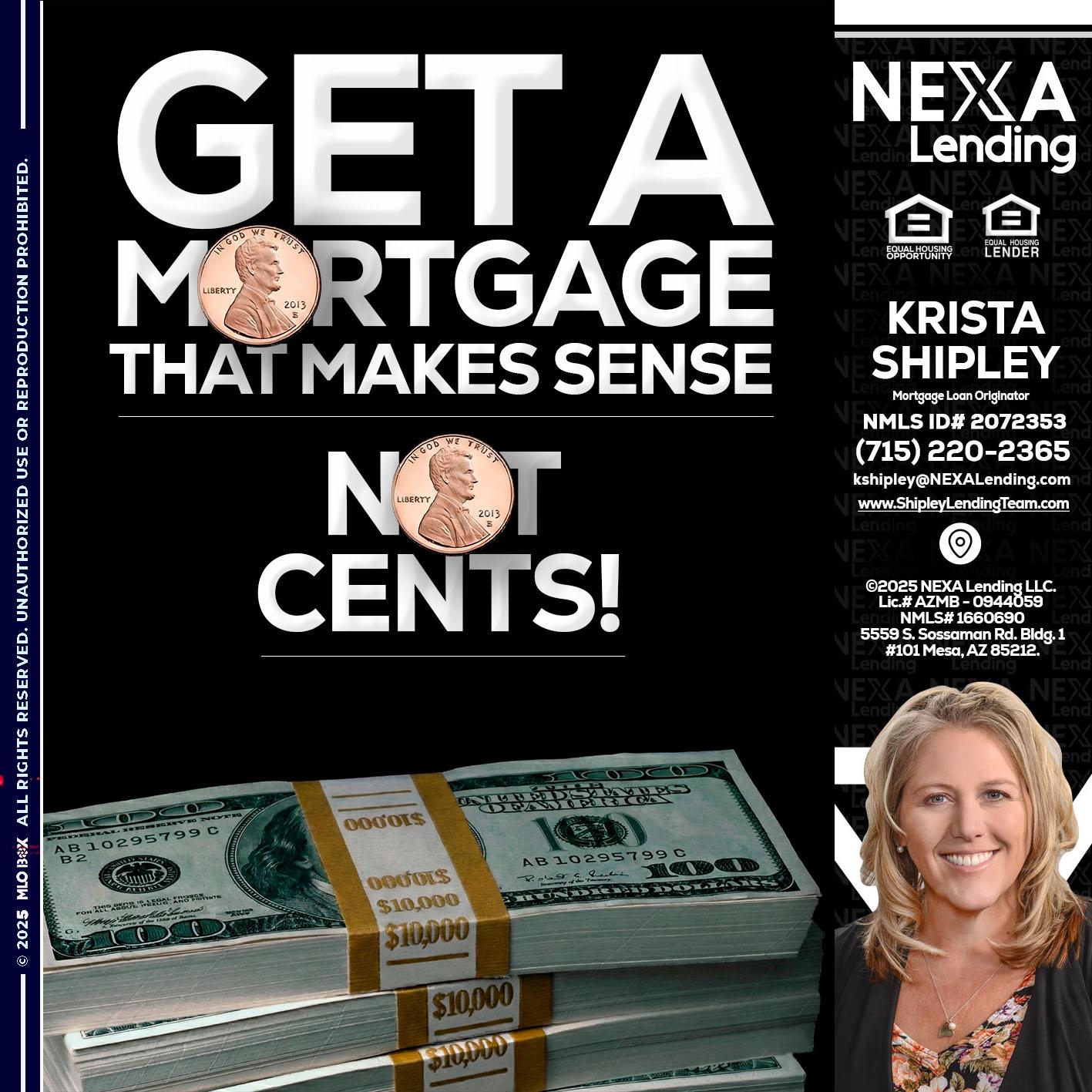 get a mortgage - Krista Shipley -Mortgage Loan Originator