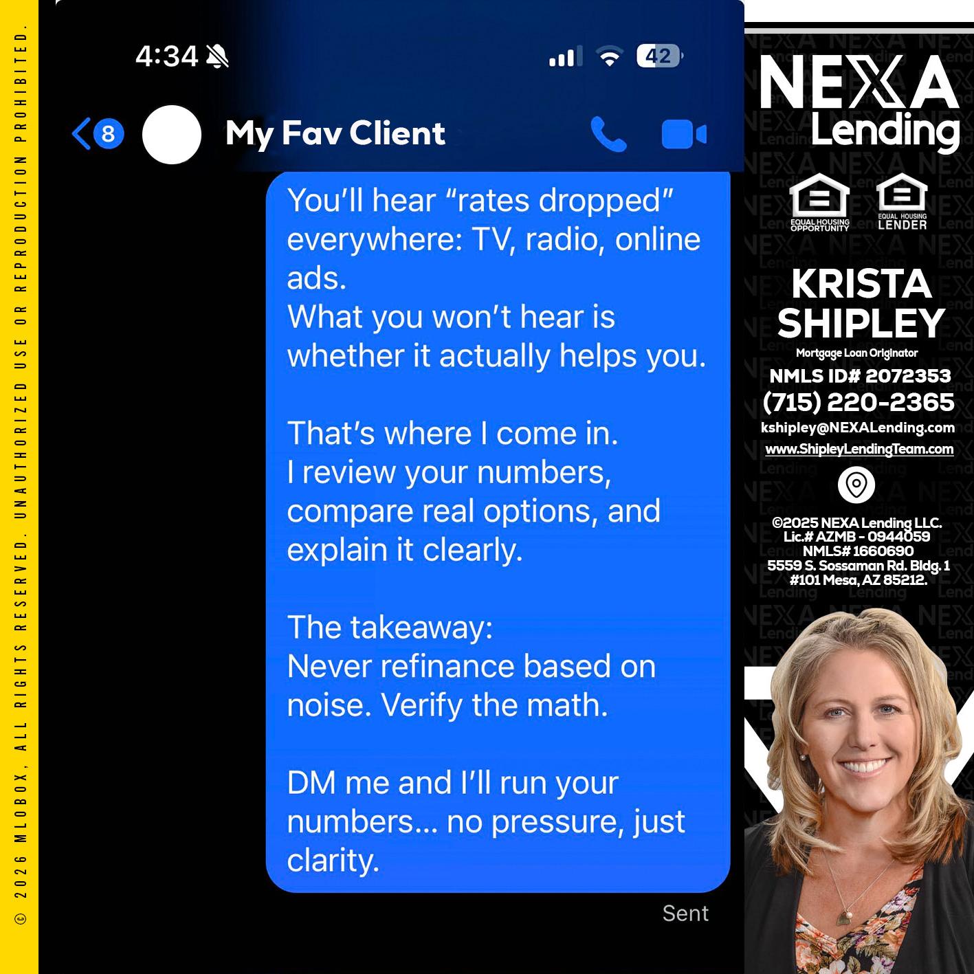 MY FAV CLIENT - Krista Shipley -Mortgage Loan Originator