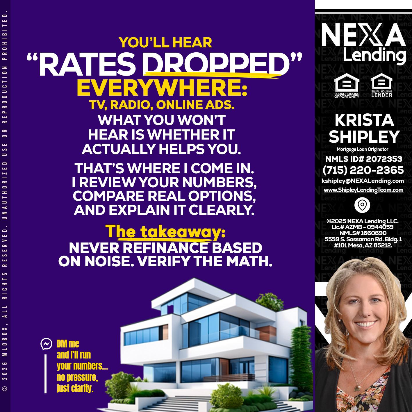 RATES DOPPED - Krista Shipley -Mortgage Loan Originator