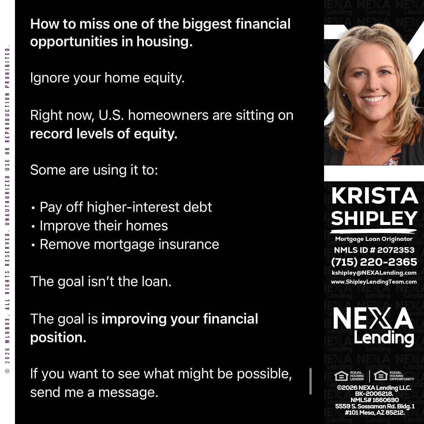 how to miss - Krista Shipley -Mortgage Loan Originator