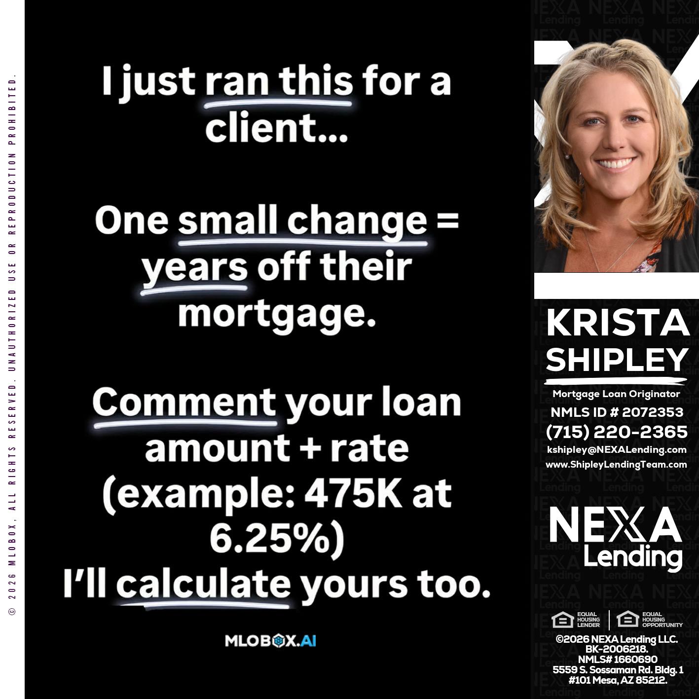 I JUST RAN - Krista Shipley -Mortgage Loan Originator