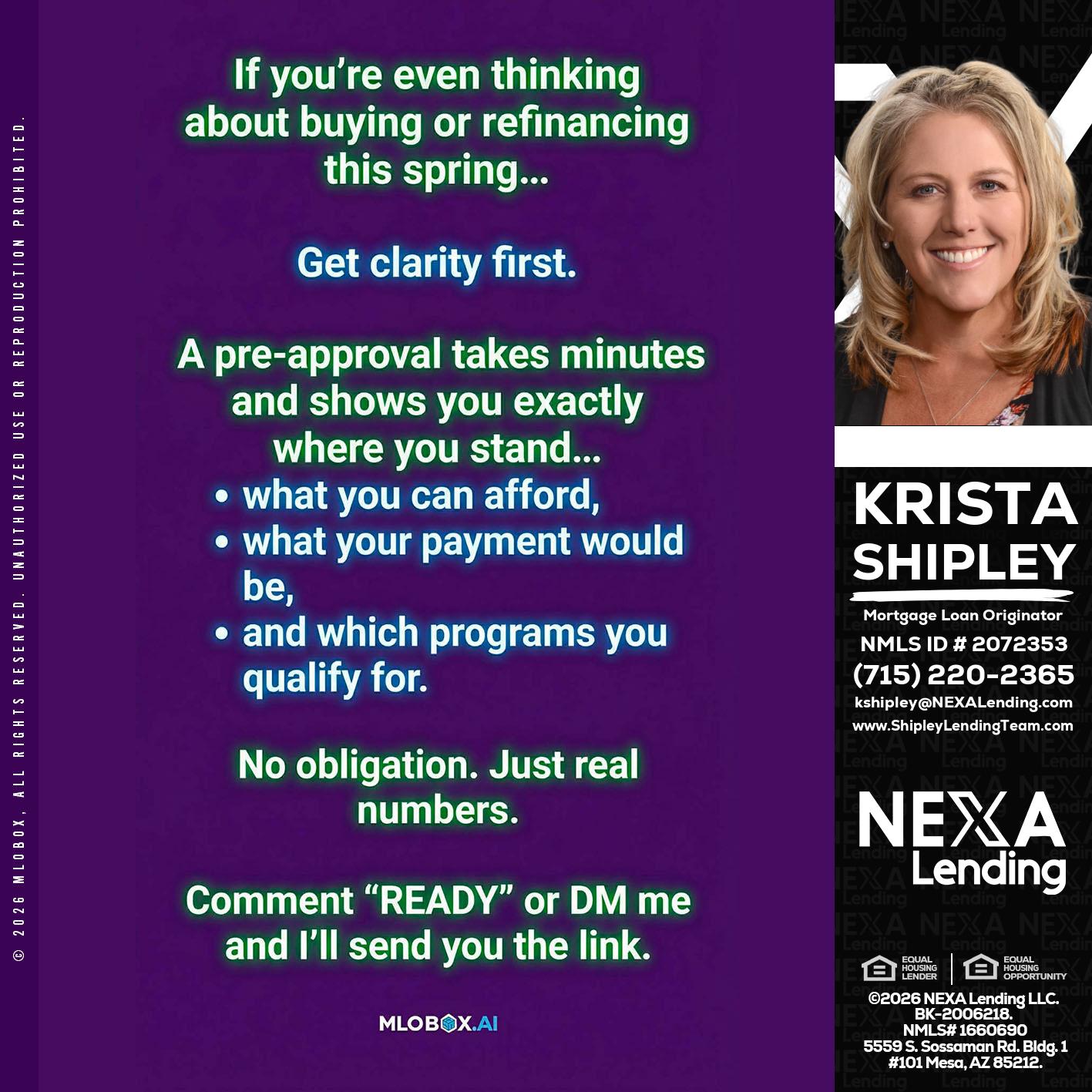 IF YOU THINKING - Krista Shipley -Mortgage Loan Originator