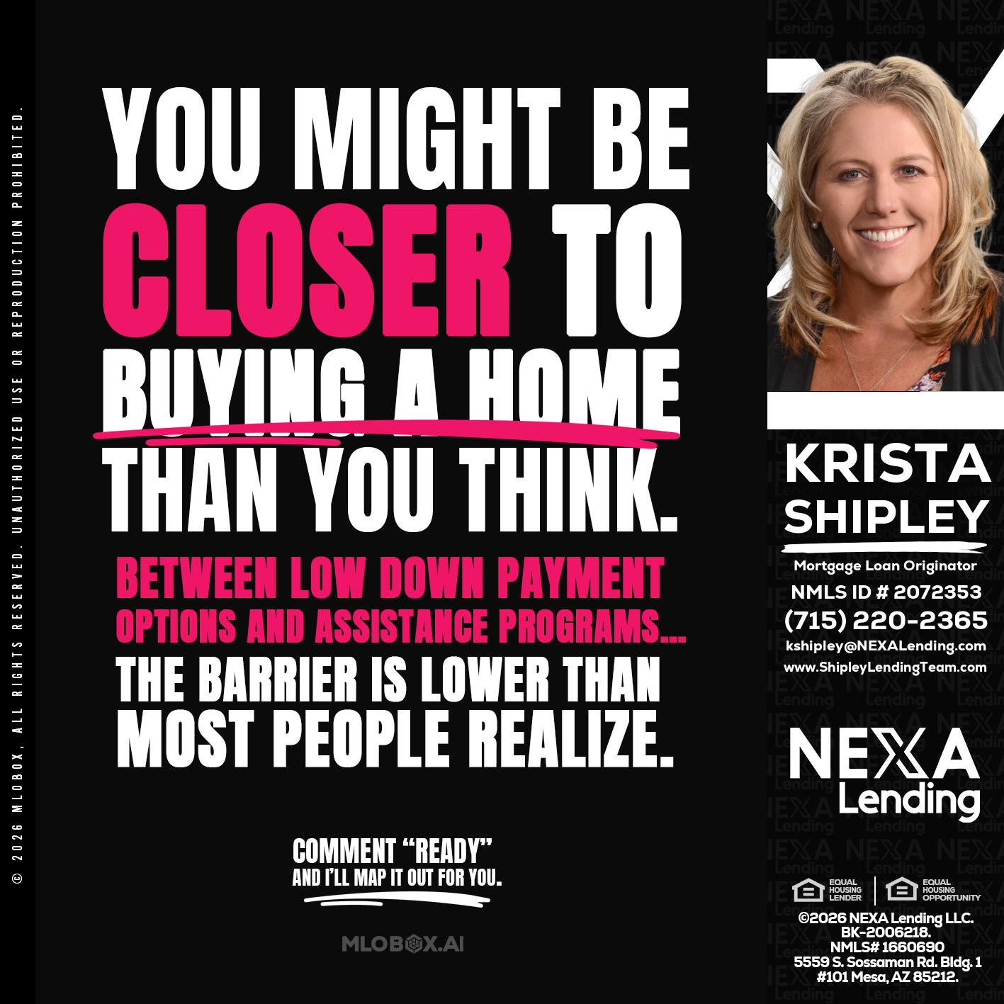 YOU MIGHT BE - Krista Shipley -Mortgage Loan Originator