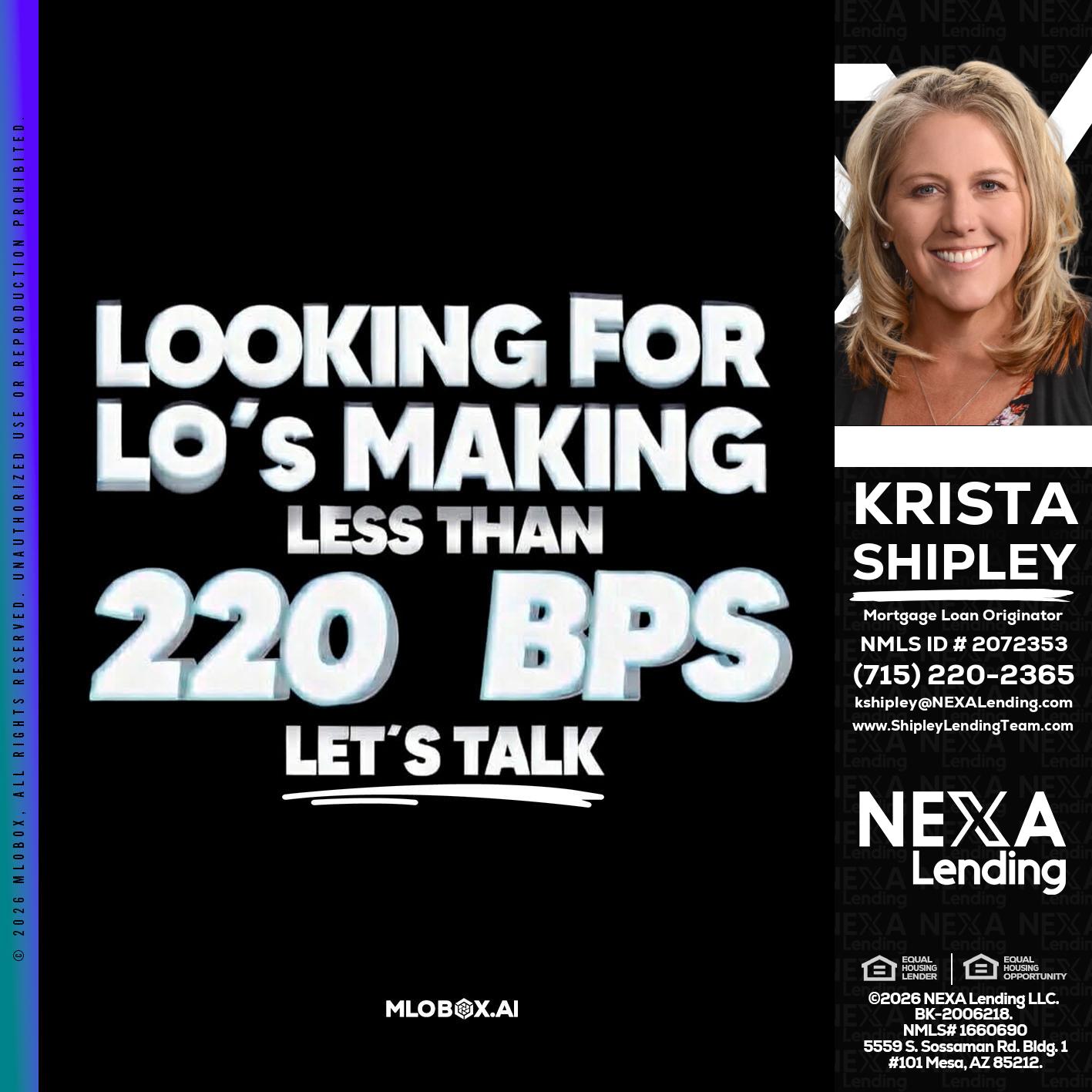 LOOKING FOR - Krista Shipley -Mortgage Loan Originator