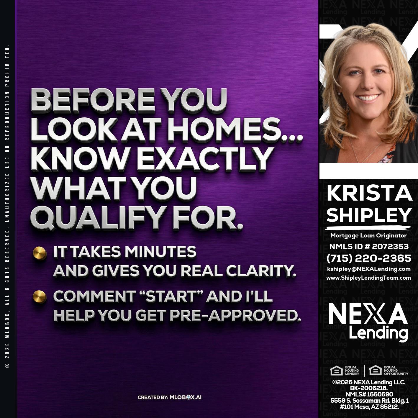 BEFORE YOU - Krista Shipley -Mortgage Loan Originator