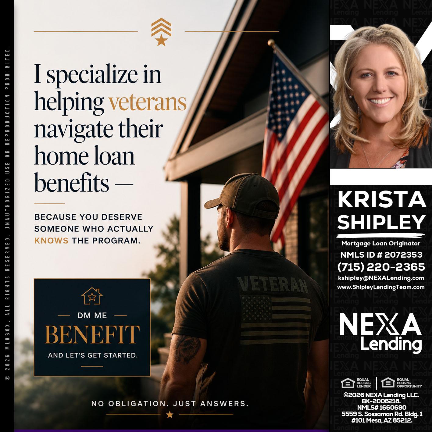 I SPECIALIZE - Krista Shipley -Mortgage Loan Originator