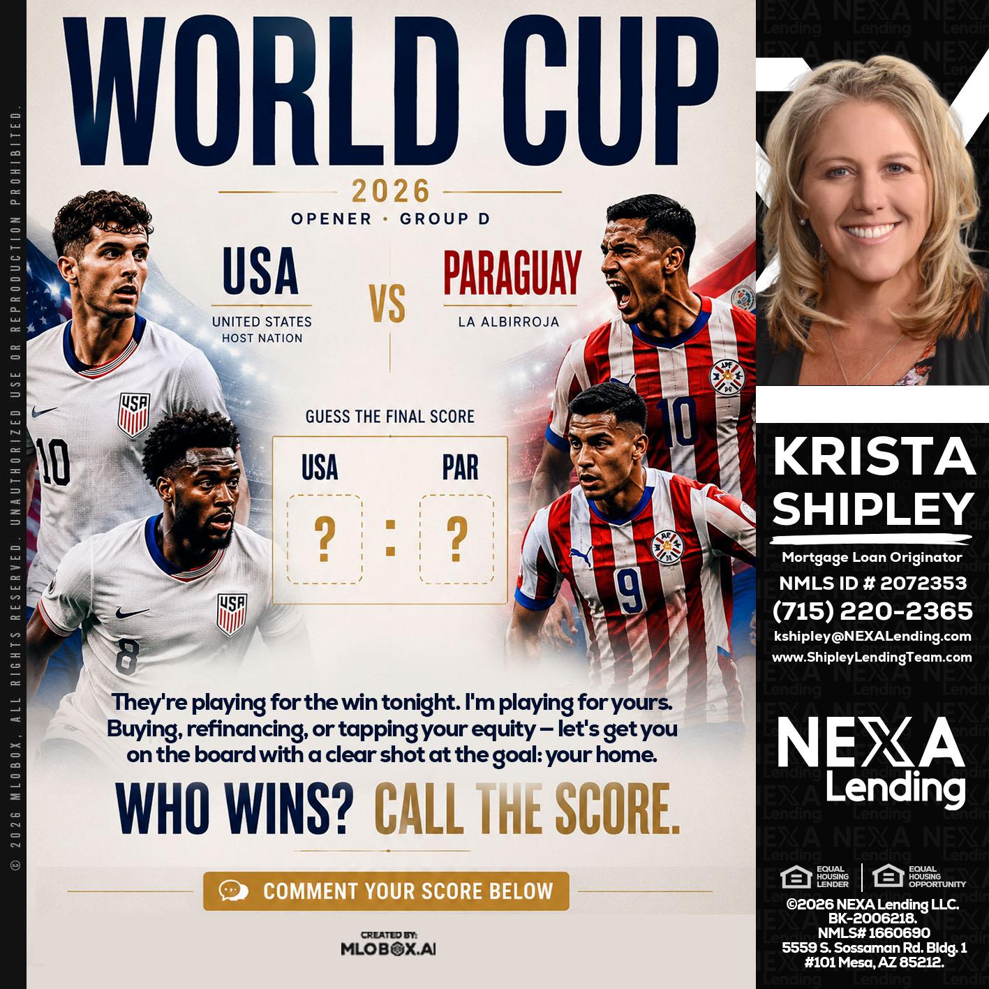 WORLD CUP 2026 - Krista Shipley -Mortgage Loan Originator