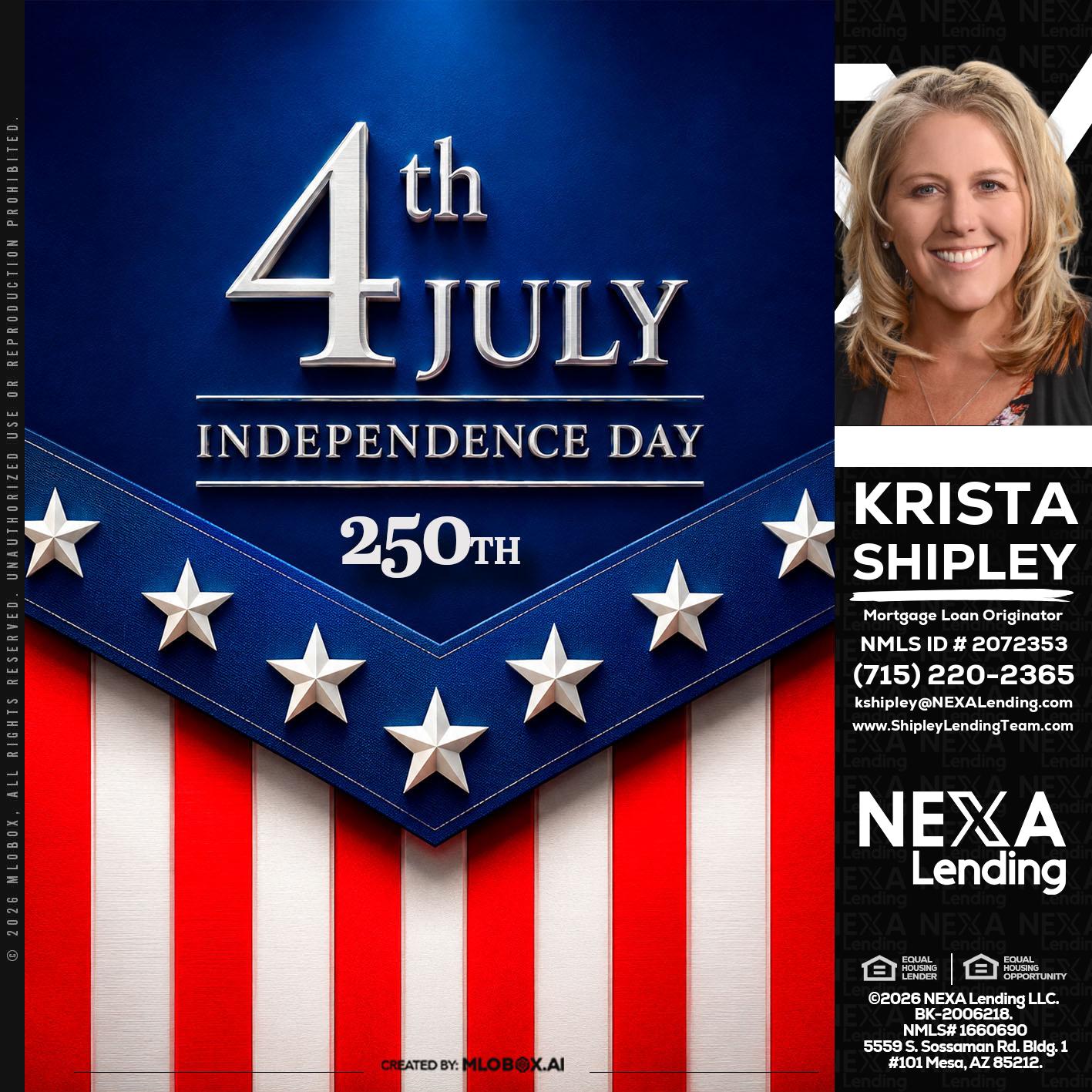 4th of july - Krista Shipley -Mortgage Loan Originator